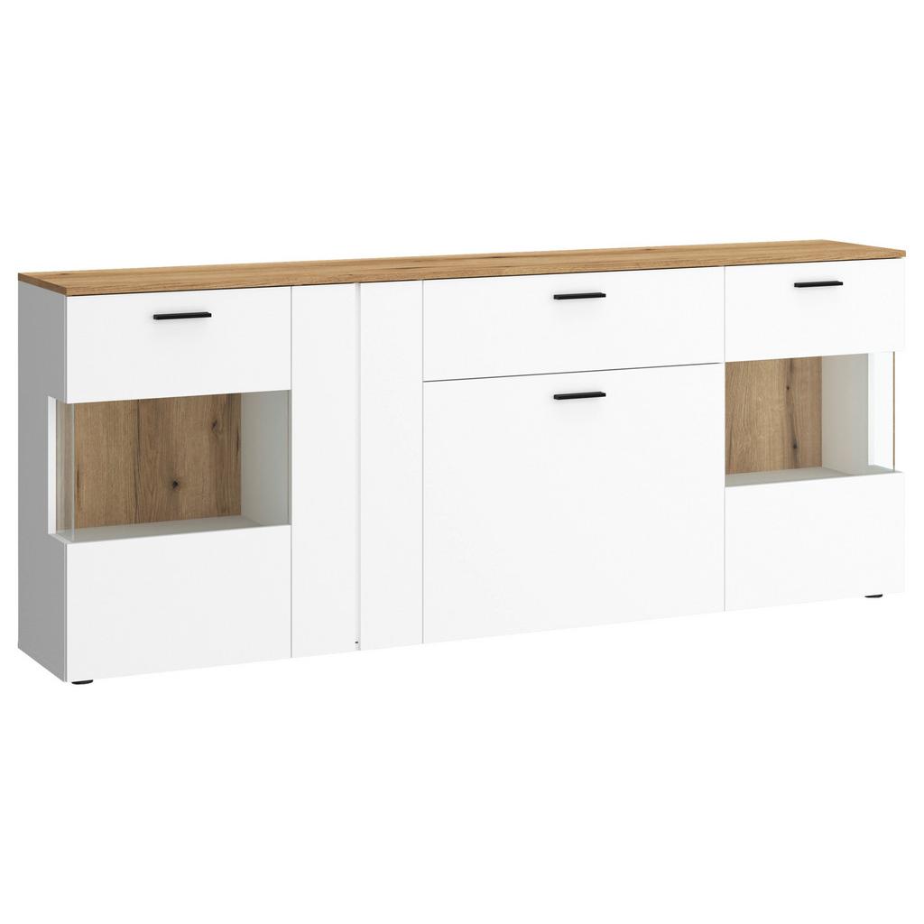 Sideboard Dalano Weiß/Eichefarben B: 199,1 cm