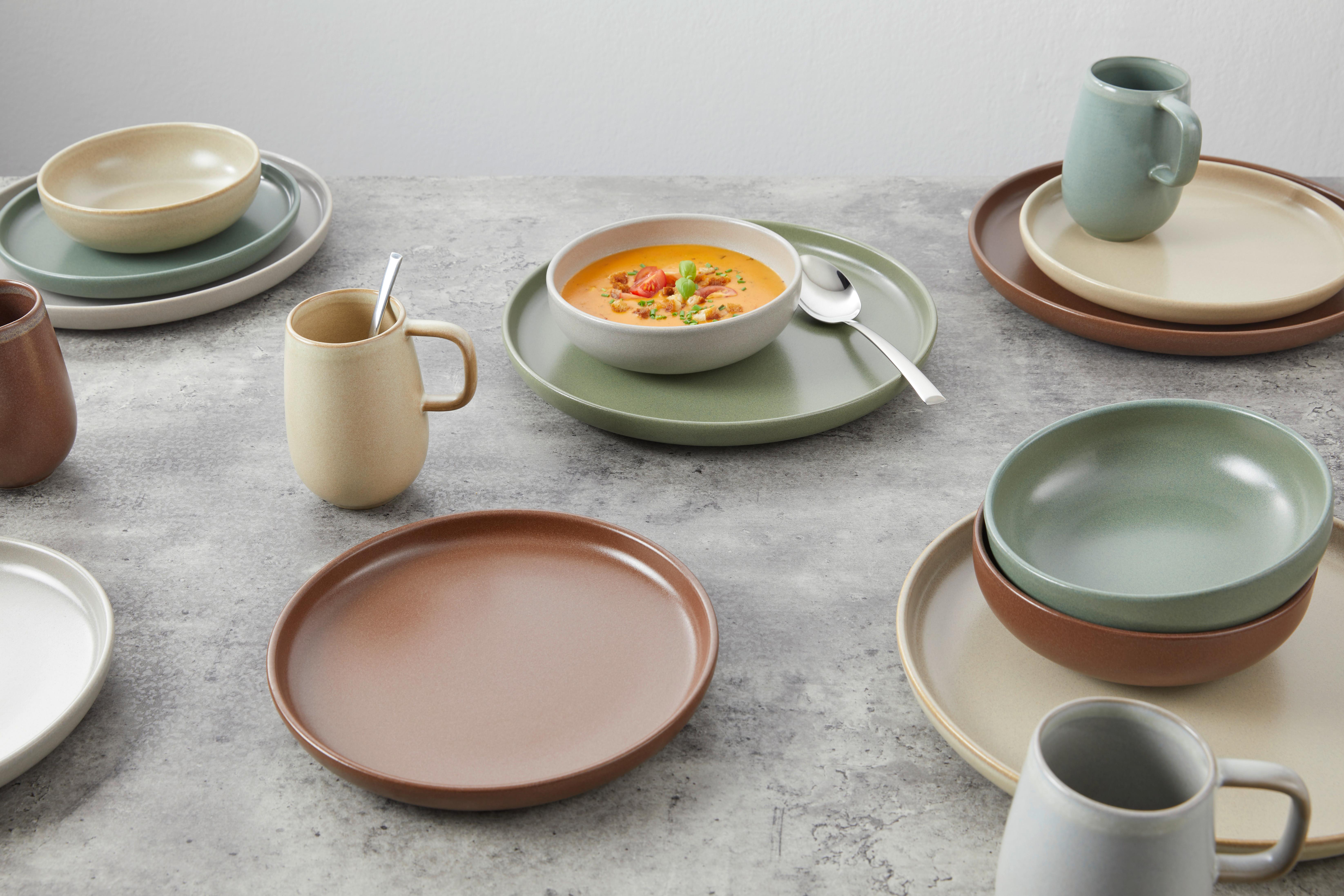 Keramik: Steinzeug • Multicolor • mikrowellengeeignet • 16-teilig, für: 4Personen • spülmaschinenfest