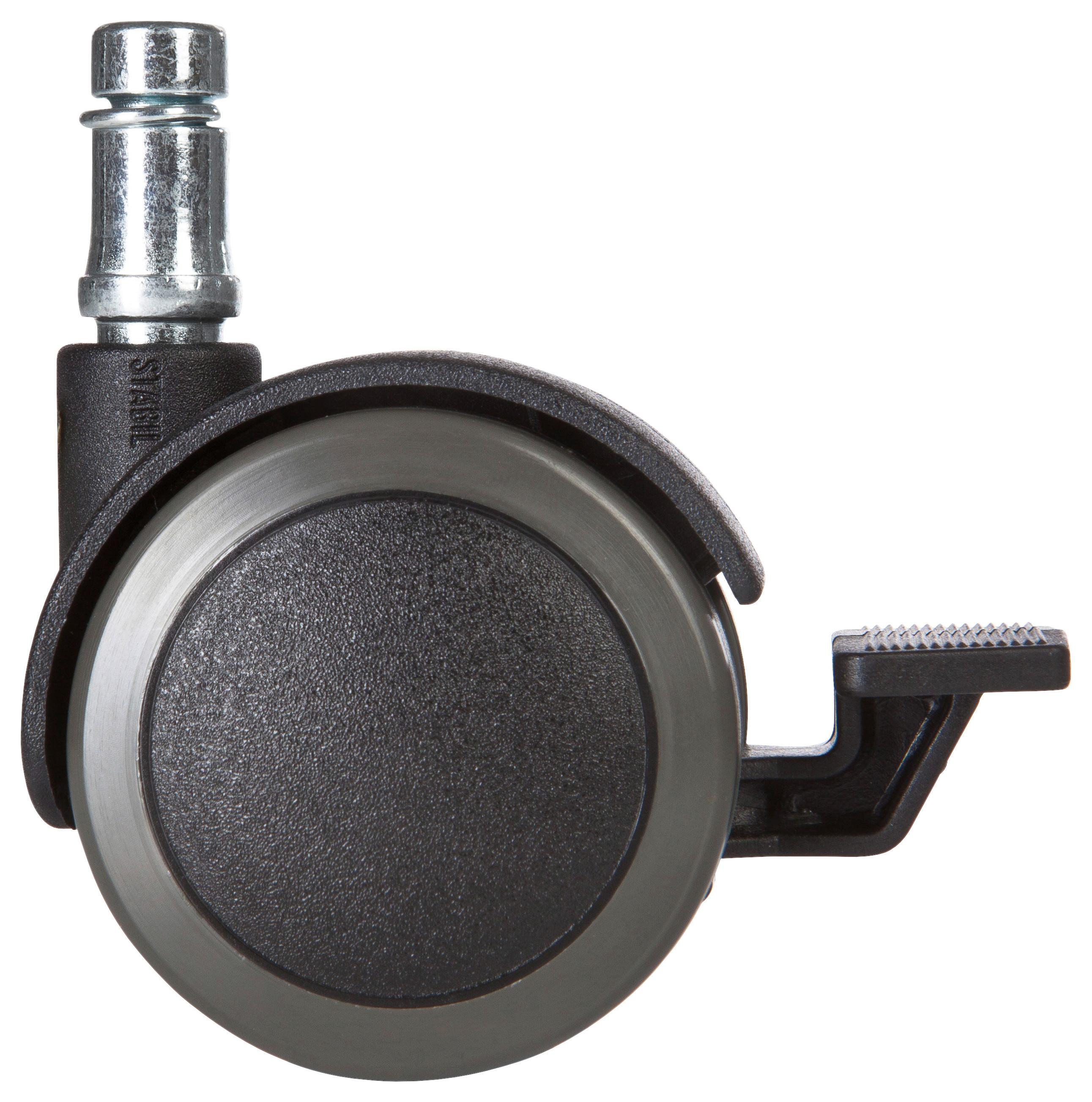 Bürostuhlrollen Rolo Stop Schwarz Ø 5 cm 5er-Set - Schwarz, Basics, Kunststoff/Metall (5,1/6/5cm) - MID.YOU