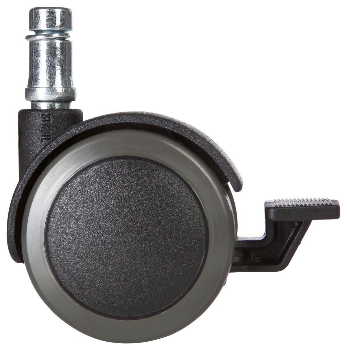 Bürostuhlrollen Rolo Stop Schwarz Ø 5 Cm 5er-Set - Schwarz, Basics, Kunststoff/Metall (5,1/6/5cm) - MID.YOU
