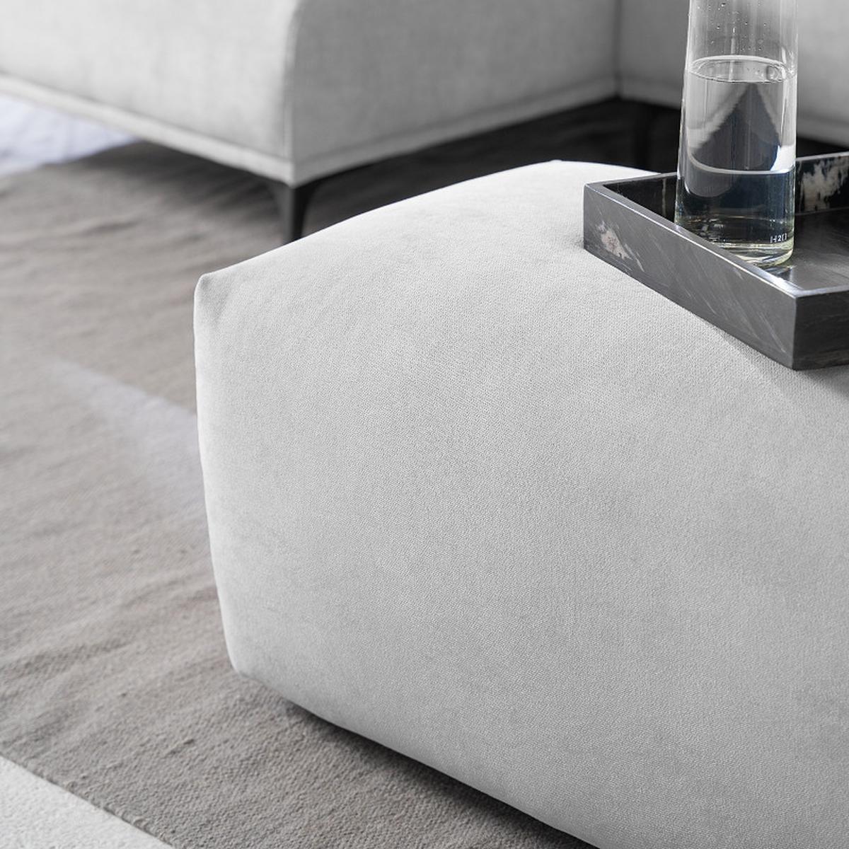 Hocker Bolt, Grau B: 102 cm - Schwarz/Grau, MODERN, Textil (102/41/52cm) - Trendmanufaktur