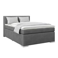 Boxspringbett Mira 1 - Dunkelgrau, Basics, Holz/Kunststoff (140/200cm)