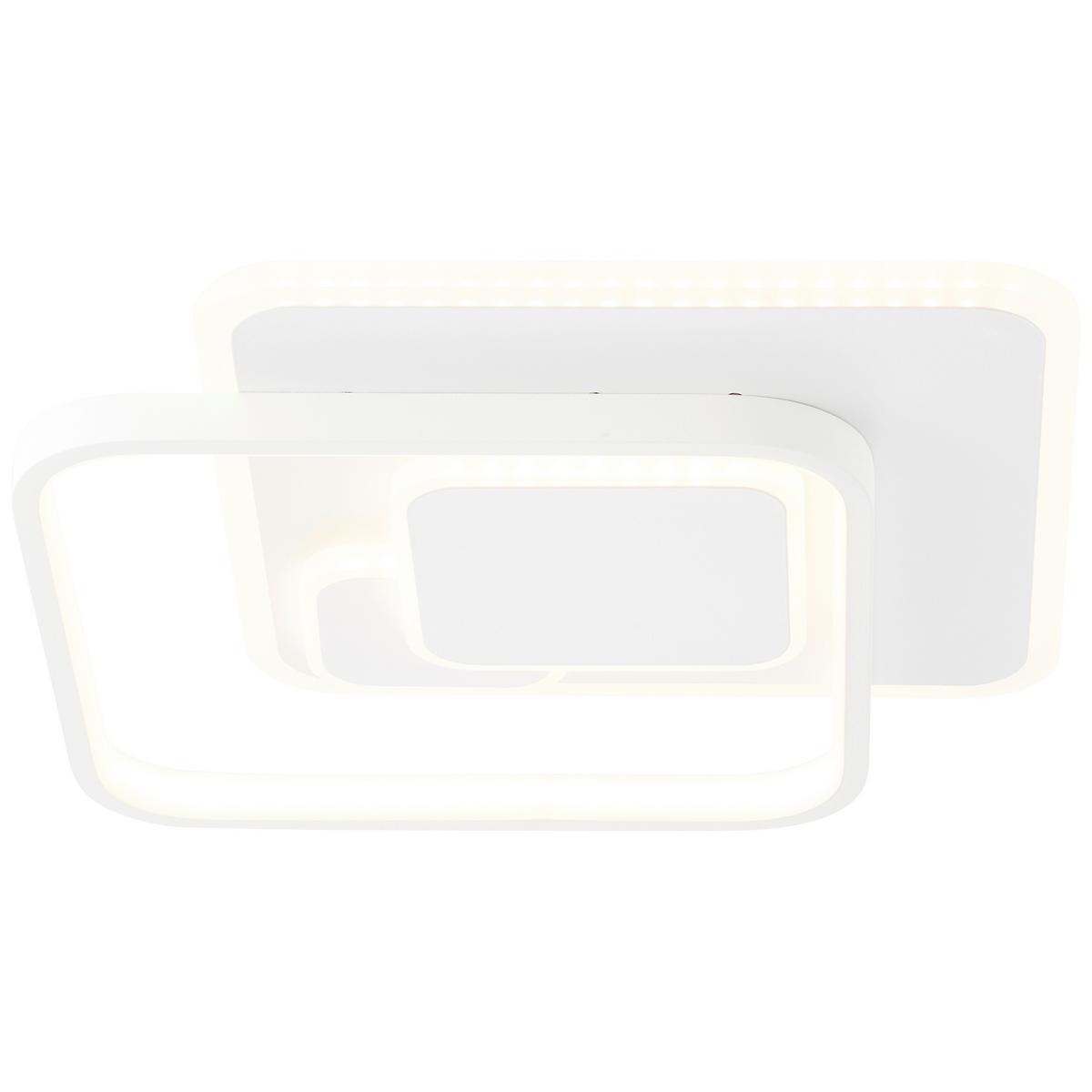 Deckenleuchte Geron L: 31 cm Rechteckig 1-Flammig - Weiß, Design, Kunststoff/Metall (6/31/31cm) - Brilliant