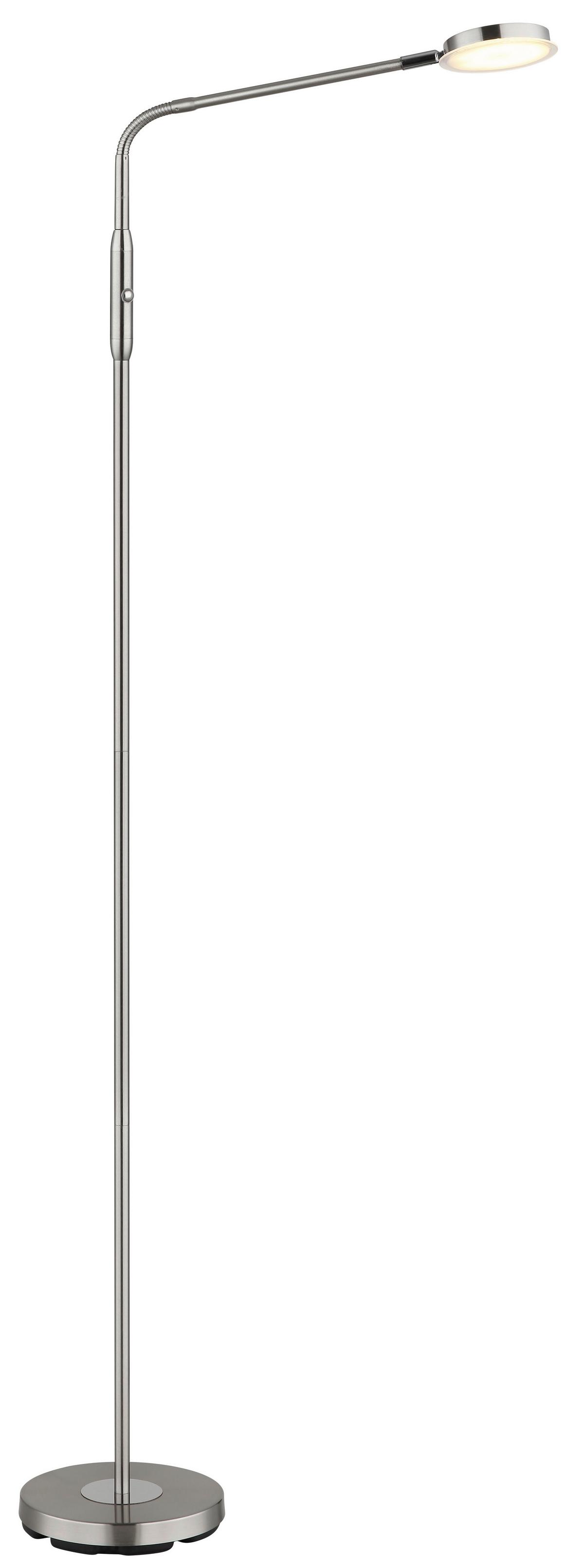 LED-STEHLEUCHTE Flexarm - Klar/Schwarz, Design, Kunststoff/Metall (52/20/173cm) - Globo