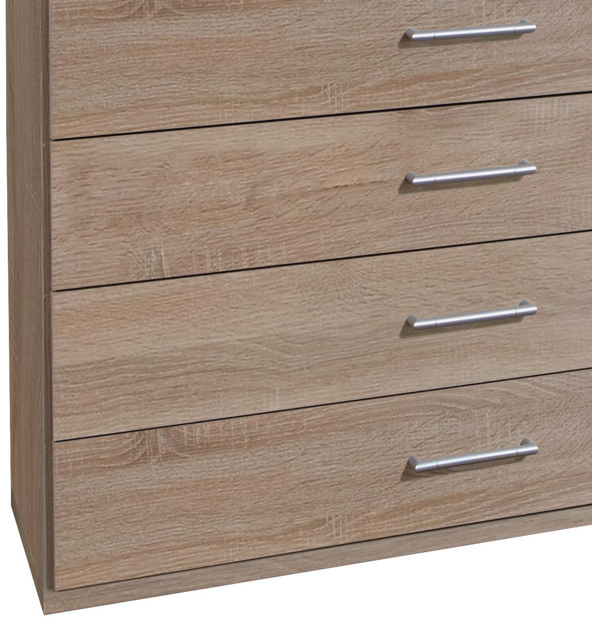 Komoda OSAKA šírka 91cm - farba duba/hliníková, Konventionell, kompozitné drevo/plast (91/106/40cm) - MID.YOU