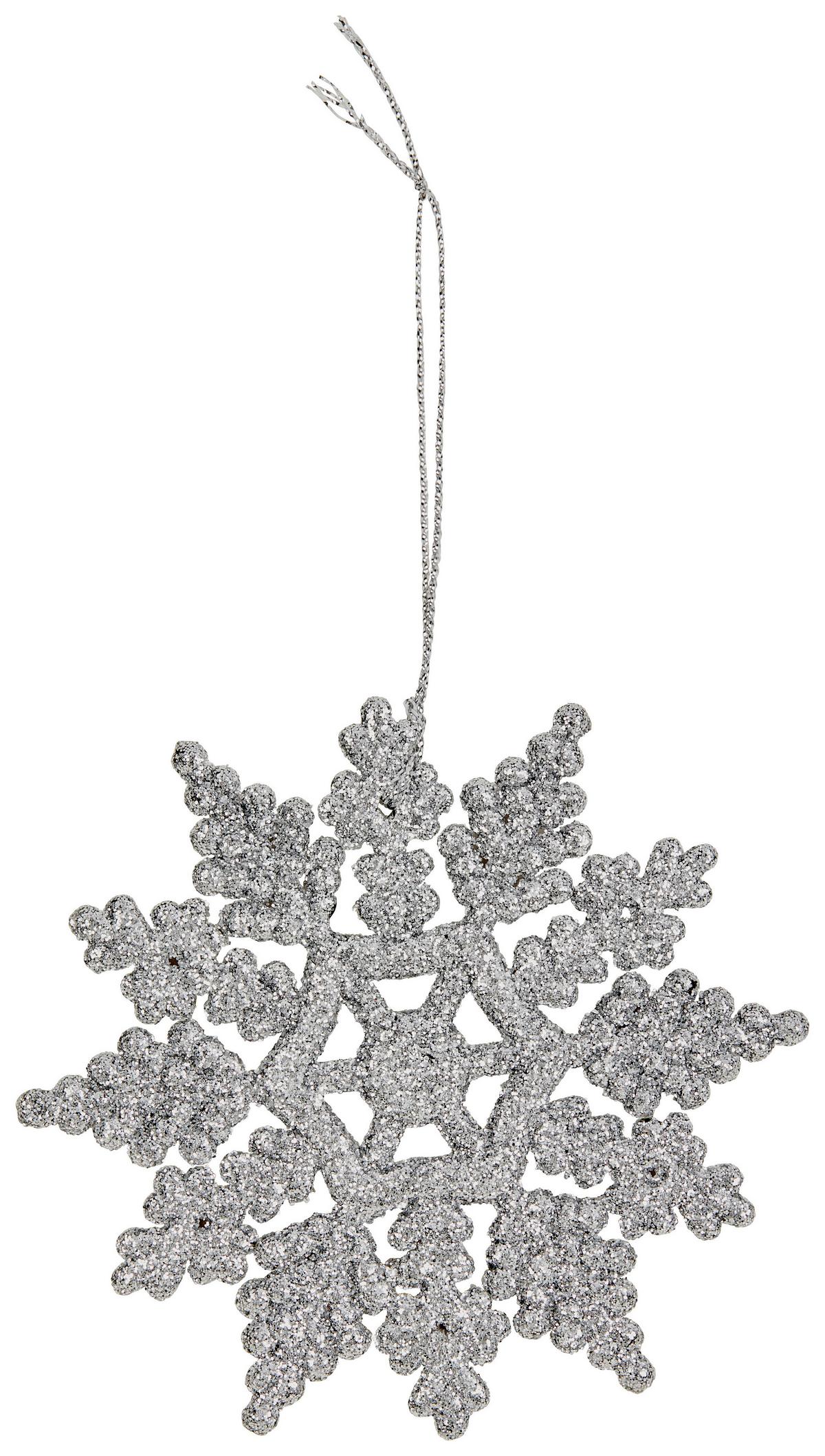 Függődísz Hópehely Hópehyely - Pezsgő/ezüstszínű, Basics, műanyag (10cm)