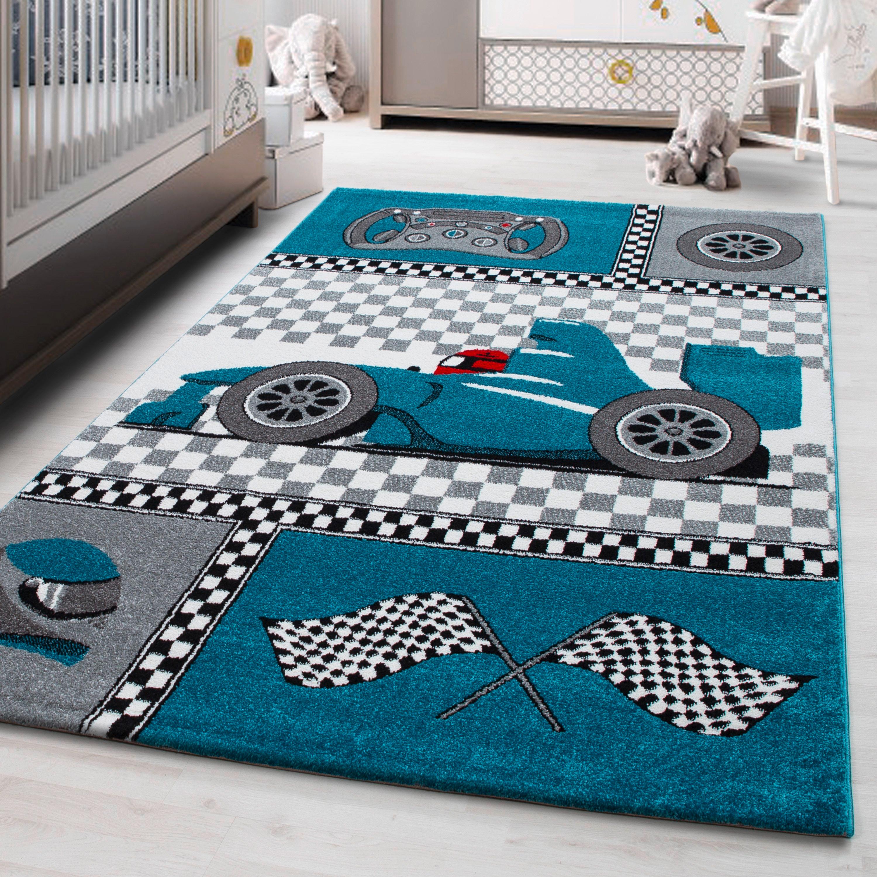 Kinderteppich Fahrzeug Blau Kids 160x230 cm - Blau, Trend, Textil (160/230cm)
