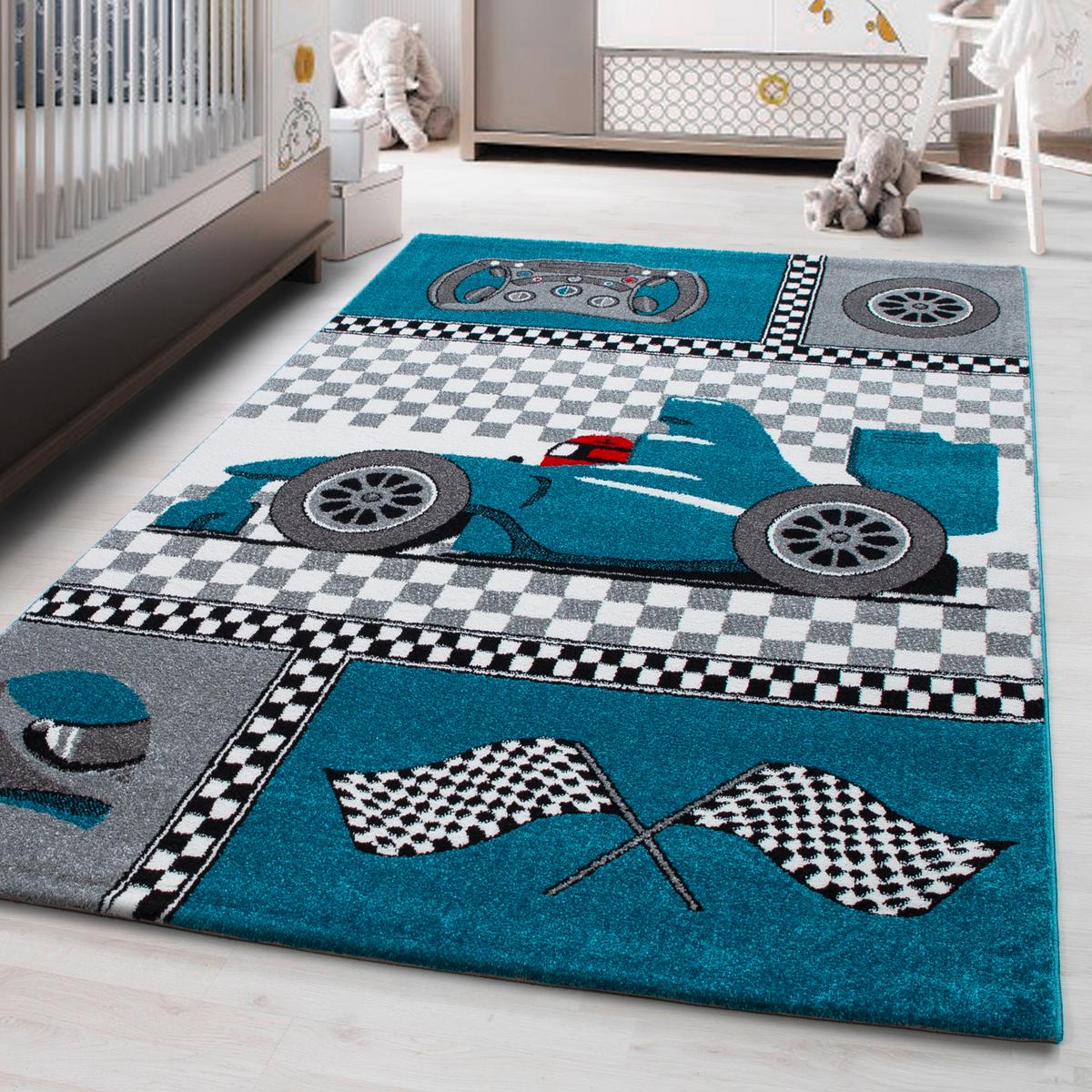 Kinderteppich Fahrzeug Blau Kids 120x170 Cm - Blau, Trend, Textil (120/170cm)