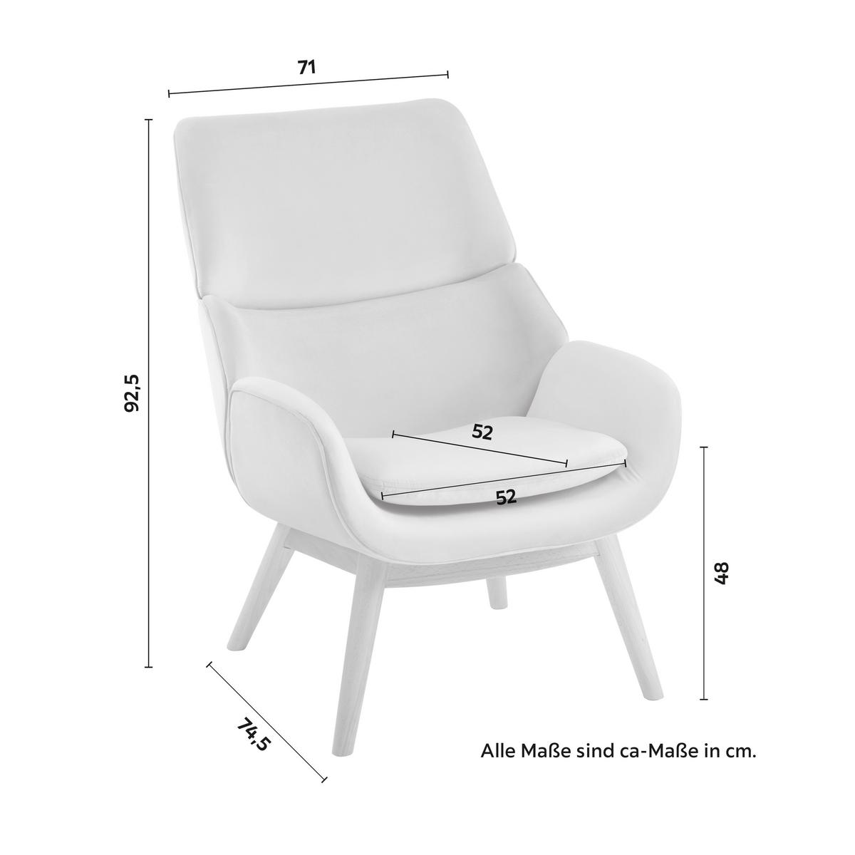 Křeslo FELIA světle šedá - světle šedá/barvy buku, Moderní, dřevo/textil (71/92,5/79cm) - Bessagi Home
