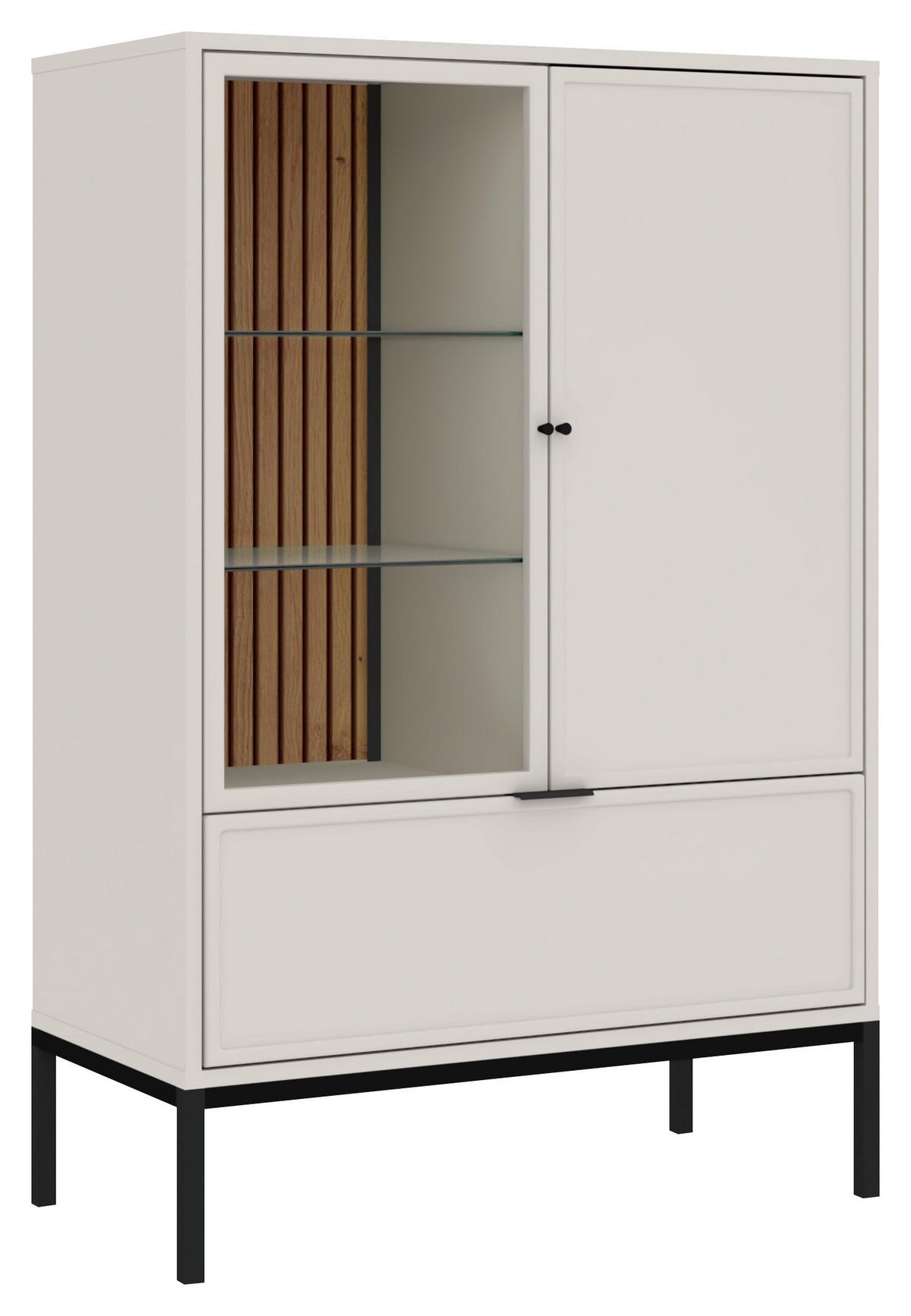 Vitrine Deco Schwarz/Kaschmir B: 76cm - Kaschmir/Schwarz, Design, Glas/Holzwerkstoff (76/115,5/40cm) - MID.YOU