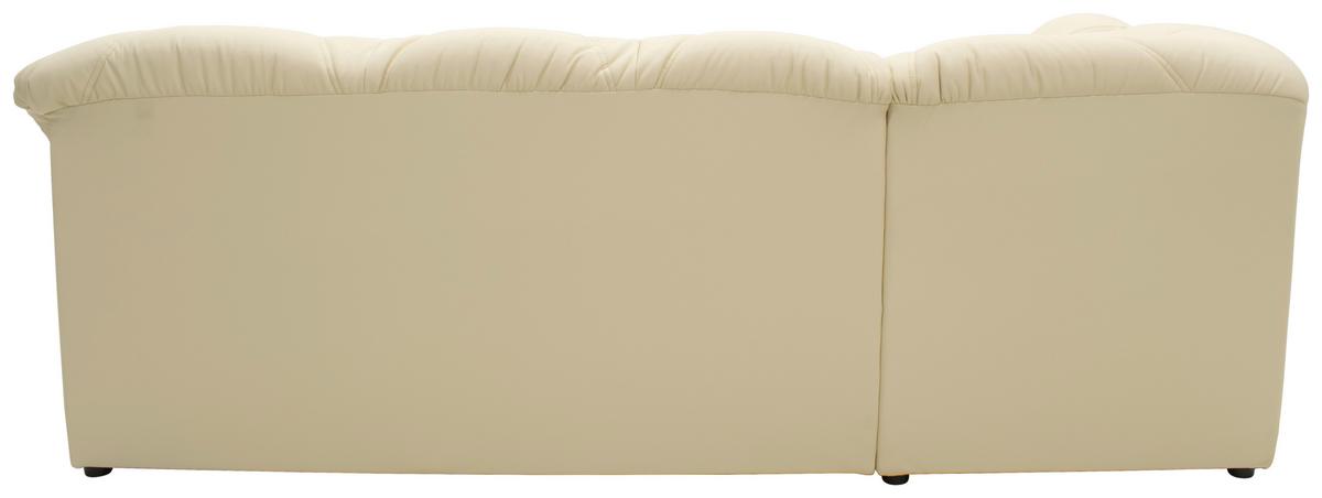 Ecksofa Papenburg Rücken Echt Beige Lederlook - Beige/Schwarz, KONVENTIONELL, Textil (180/243cm) - MID.YOU