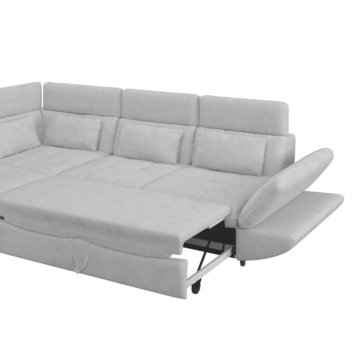 Ecksofa Mit Schlaffunktion Park Hellgrau 233x311 - Hellgrau/Schwarz, MODERN, Textil (233/311cm) - Luca Bessoni