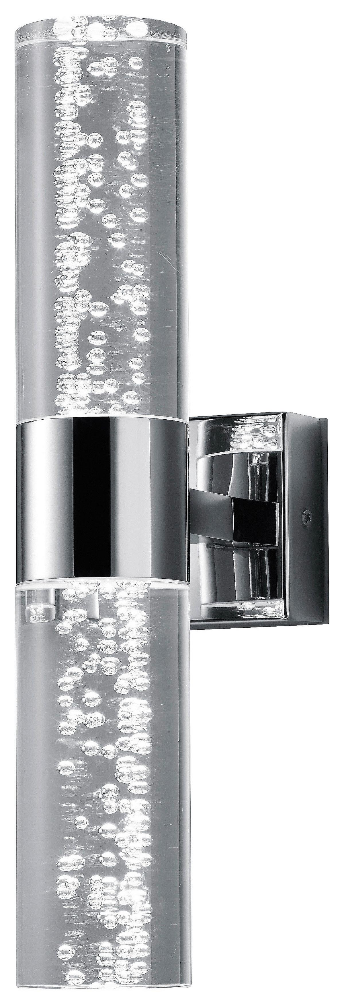 Bad-Wandleuchte Ip44, 2-Flammig, Chromfarben - Klar/Chromfarben, Design, Kunststoff/Metall (30,0/7,0/12,0cm) - Trio Leuchten