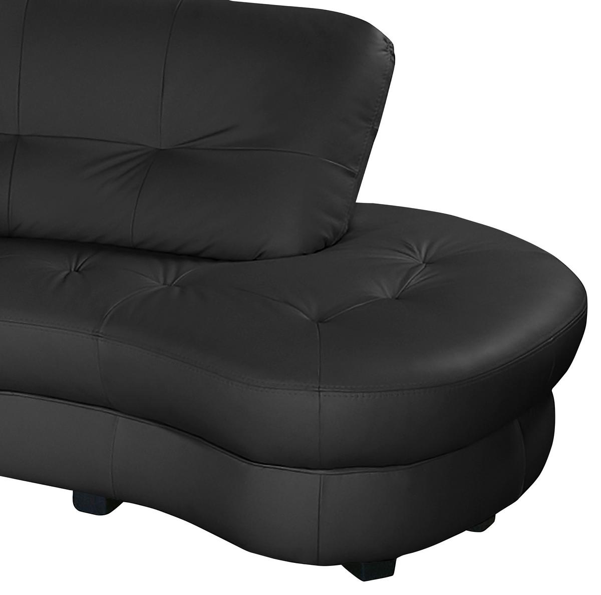 Ecksofa Bretania Schwarz S: 300x113 cm - Schwarz, Design, Leder/Textil (300/113cm) - Livetastic