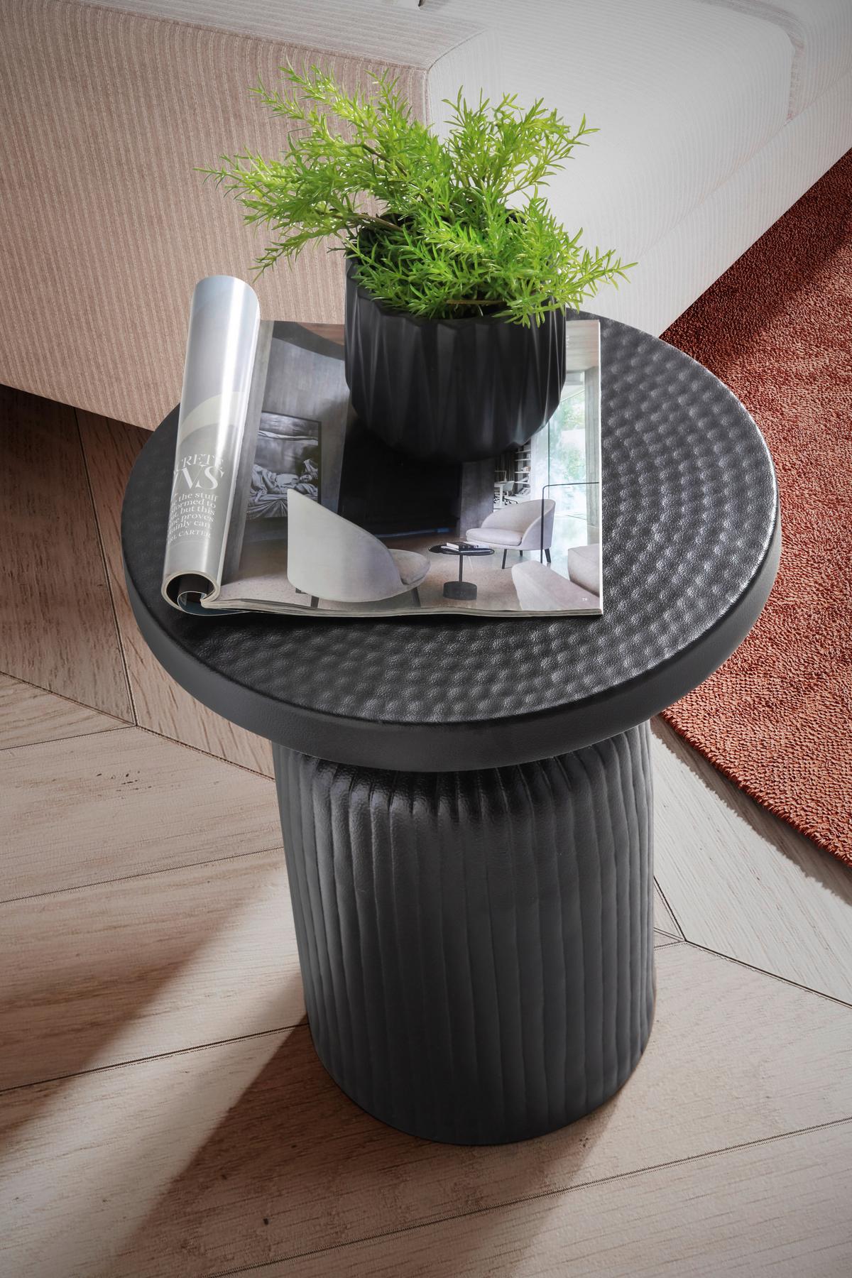 Beistelltisch Aluminium Schwarz D: 40 cm - Schwarz, Design, Metall (40/30cm) - MID.YOU