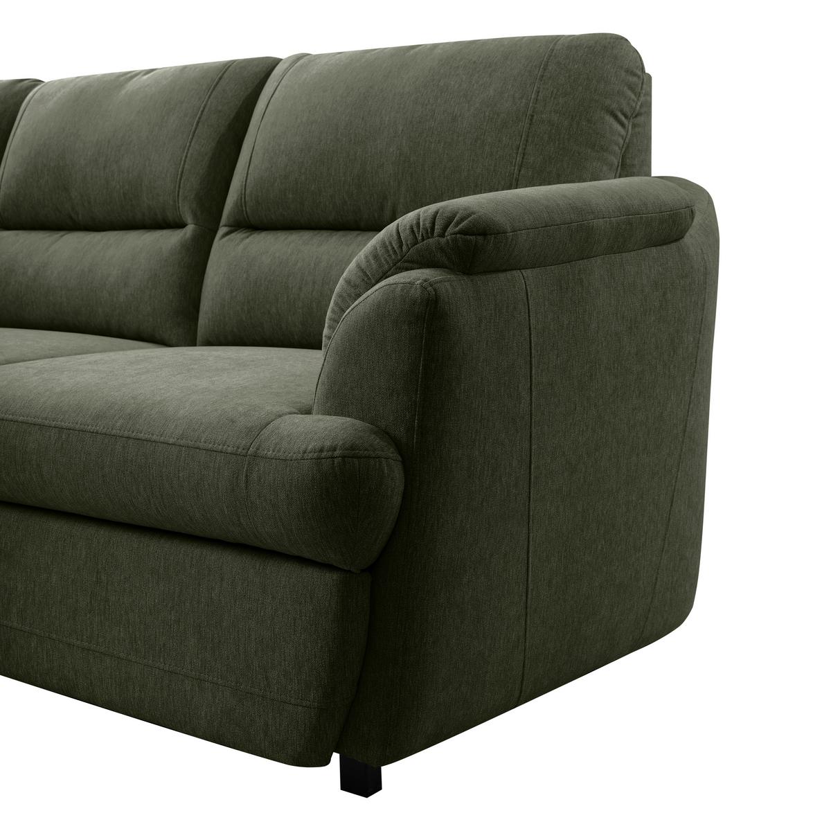 Rohová sedačka GUSTO, levá, zelená - černá/zelená, Basics, dřevo/textil (200/240cm)