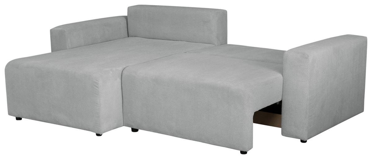 Ecksofa Dallas Boucle Grau 173x258 cm - Schwarz/Grau, MODERN, Holz/Kunststoff (173/258cm)