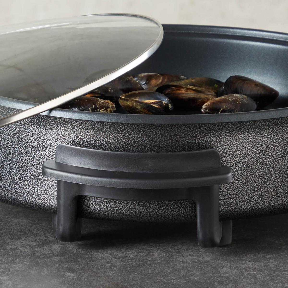 Elektrische Pfanne Mit Glasdeckel D: Ca. 42 Cm - Anthrazit, KONVENTIONELL, Metall (42/7cm) - Bono