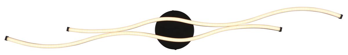 LED-Deckenleuchte 67336-30 - Opal/Schwarz, Design, Kunststoff/Metall (110,4/13/5,6cm) - Globo