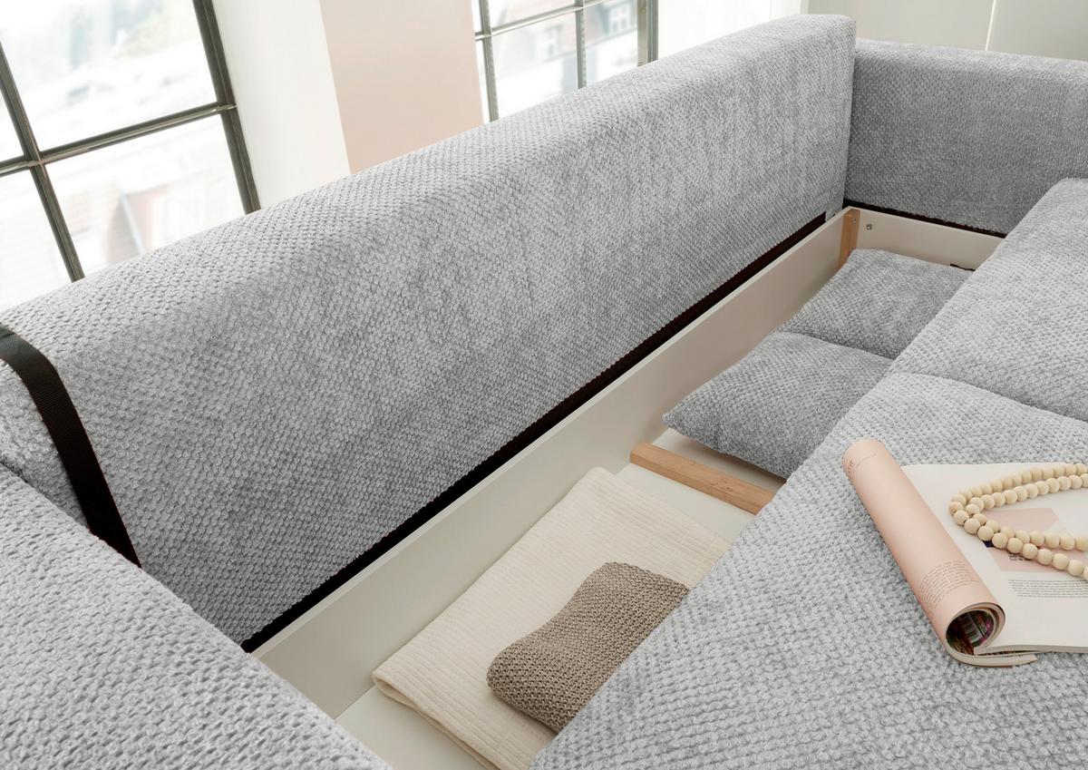 Schlafsofa Bullet Grau B: 235 cm - Schwarz/Grau, KONVENTIONELL, Textil (235/88/120cm) - MID.YOU