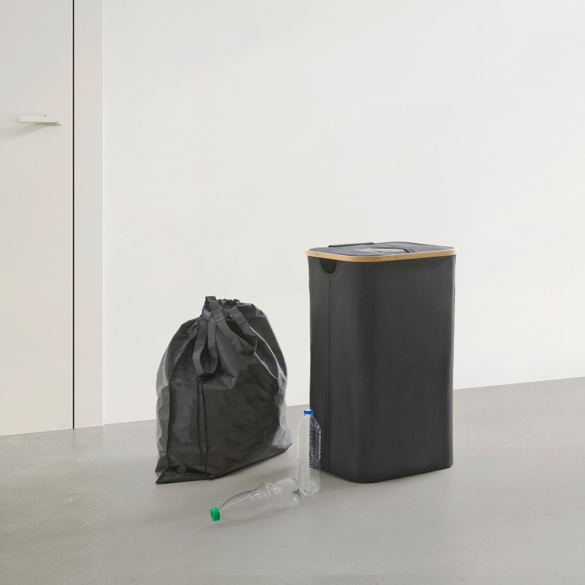 KOŠ NA LÁHVE PET - černá, Konvenční, karton/textil (44/33/70cm) - Mömax