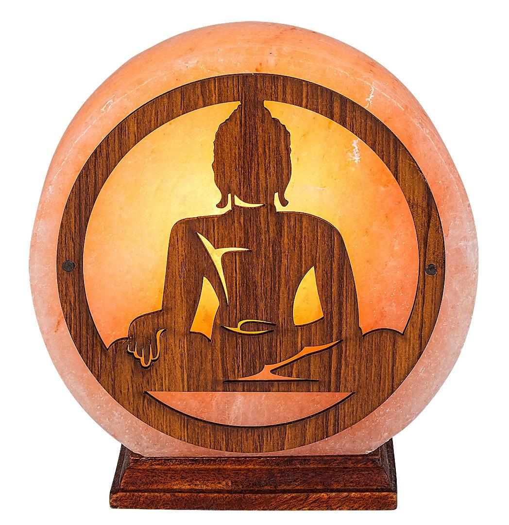 Sólámpa Zenova - barna/narancs, Basics, kő/fa (16.5cm)