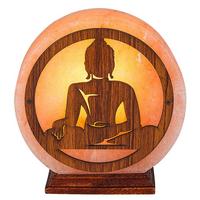 Sólámpa Zenova - barna/narancs, Basics, kő/fa (16.5cm)