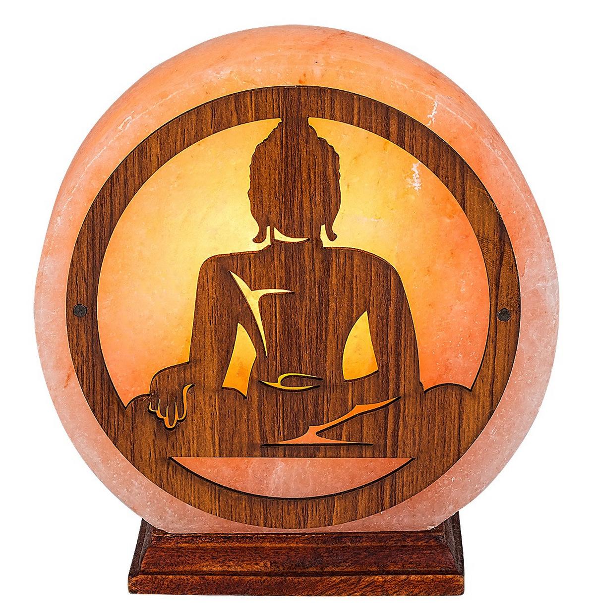 Sólámpa Zenova - barna/narancs, Basics, kő/fa (16.5cm)