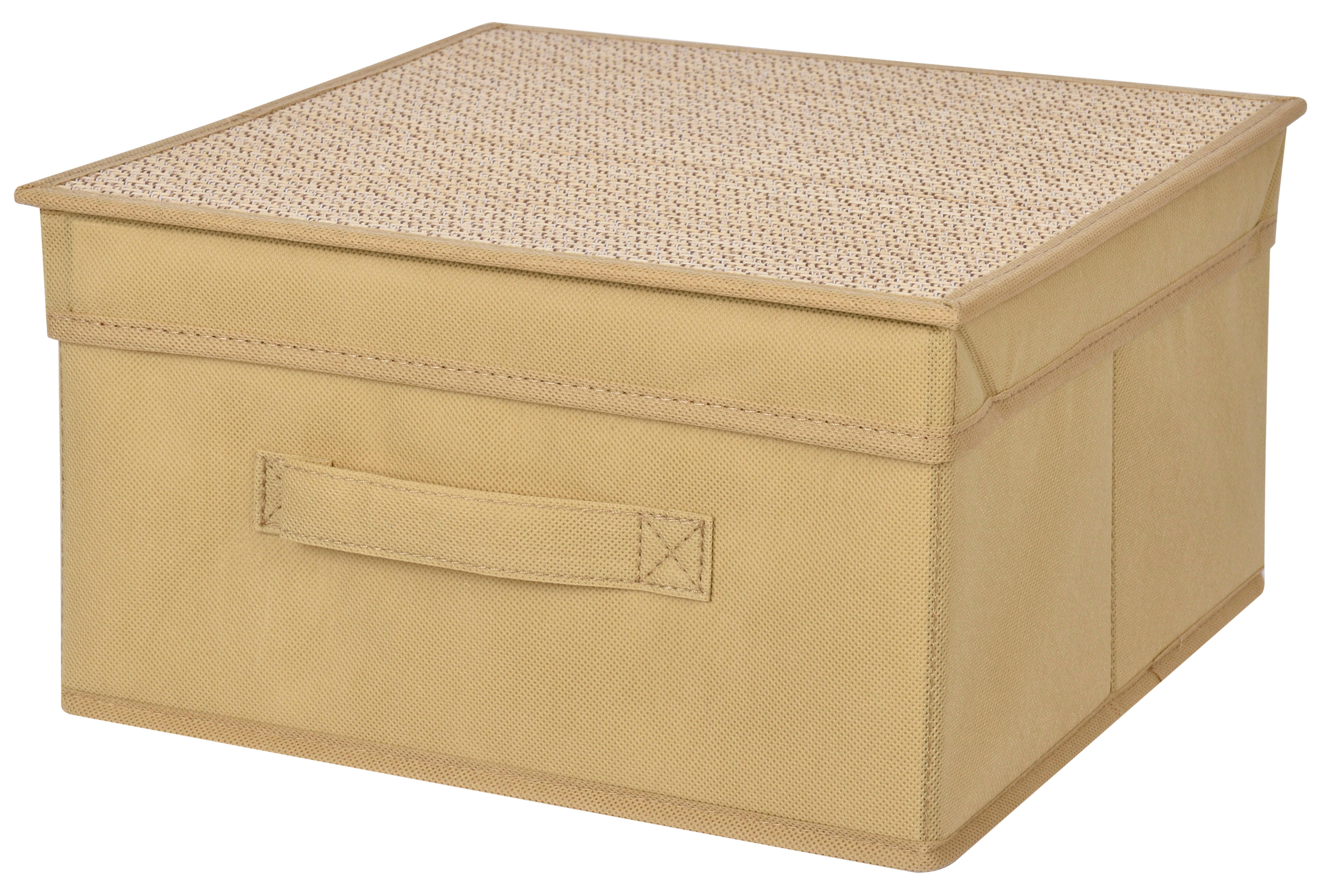 Úložný box SMART - béžová, Konventionell, kartón/textil (30/30/16cm) - Mömax