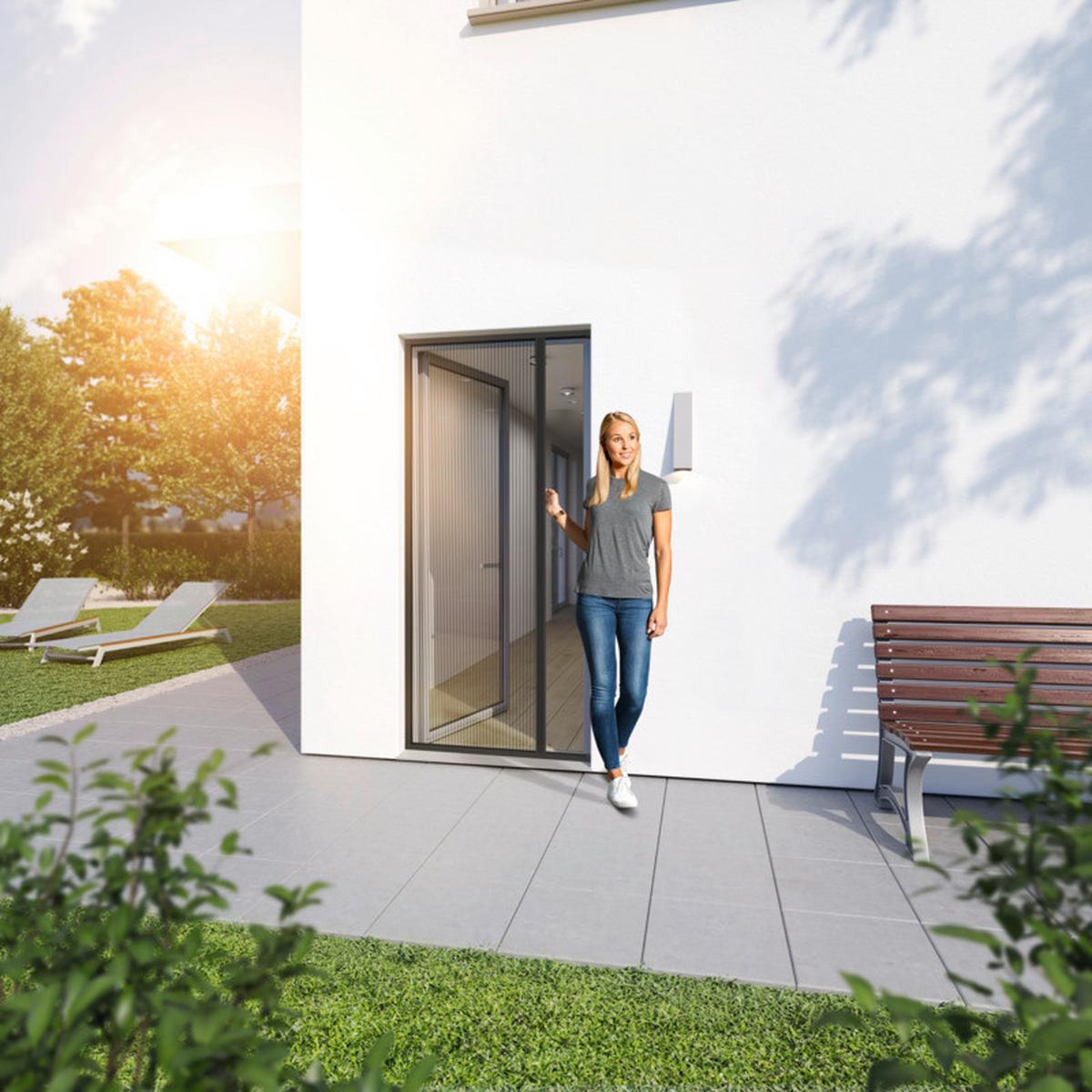 Fliegengittertür Is Plus Plissee Tür - Anthrazit, Basics (110/220cm) - Windhager