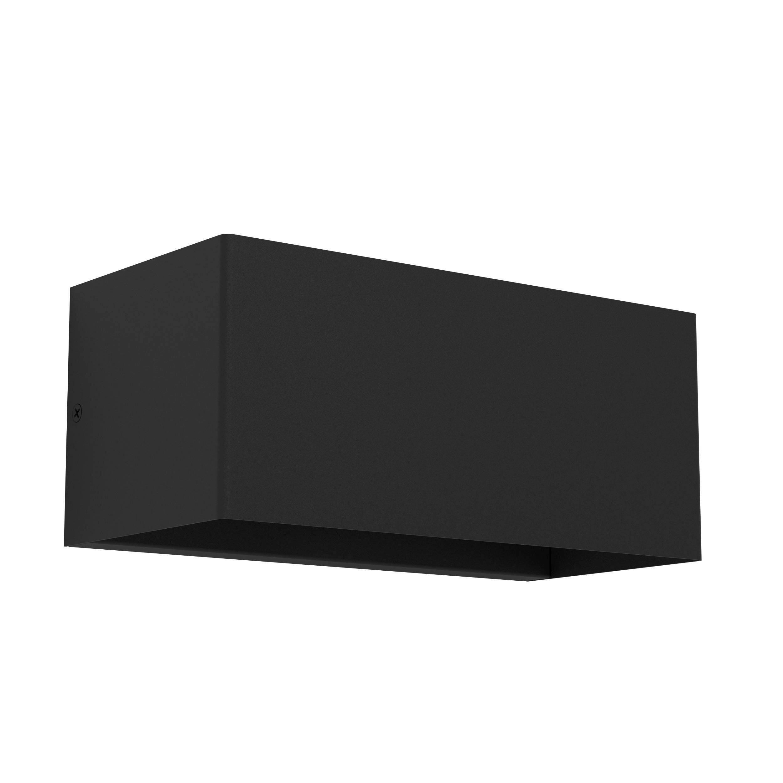Außenwandleuchte Lesmo 2,2w Metall Glas, Wandmontage - Klar/Schwarz, Design, Glas/Metall (24/11,5/10,5cm) - Eglo