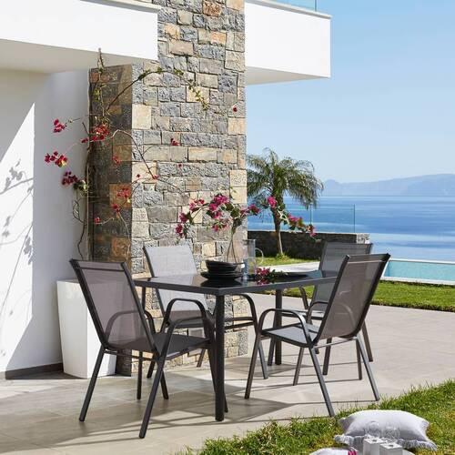 Gartensessel Alex - Anthrazit, MODERN, Textil/Metall (53/74/93cm) - Ondega