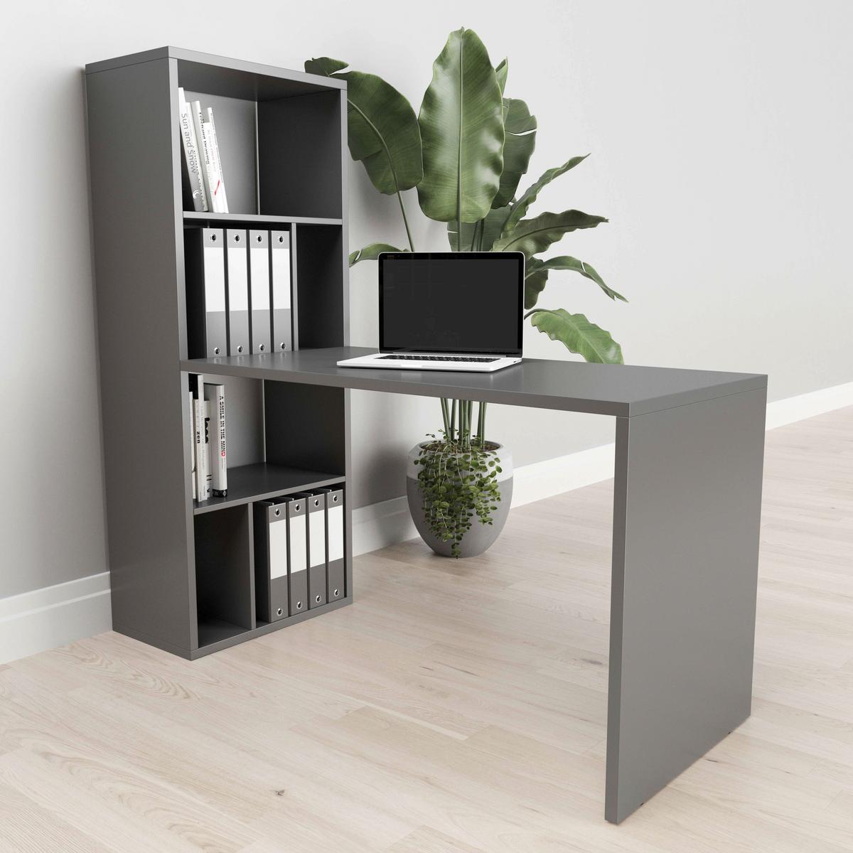 Schreibtisch Fortuna - Grau, Basics, Holzwerkstoff (120/58/75cm) - MID.YOU
