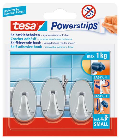 Klebehaken-Set mit 2 ovalen Haken aus Edelstahl