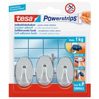 Klebehaken Powerstrips Chrom Oval, 3er-Set - Chromfarben, MODERN, Kunststoff (1,4/3,4cm)