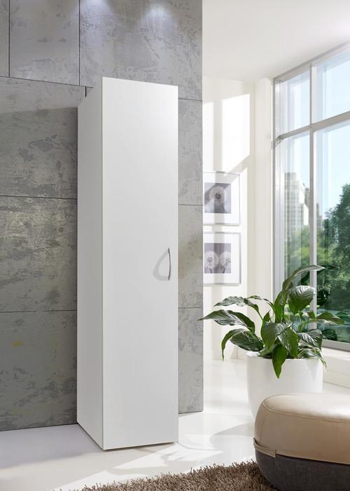 VÍCEÚČELOVÁ SKŘÍŇ MRK - bílá/barvy hliníku, Konvenční, kompozitní dřevo/plast (40/185/40cm) - Mömax
