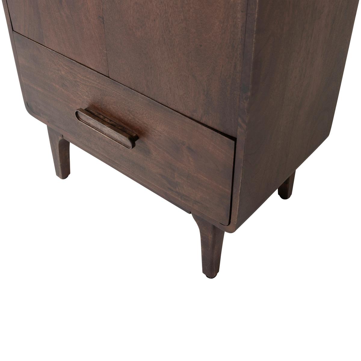 Mehrzweckschrank Liya Dunkelbraun B: 60 cm - Dunkelbraun, Design, Holz (60/200/35cm) - Livetastic