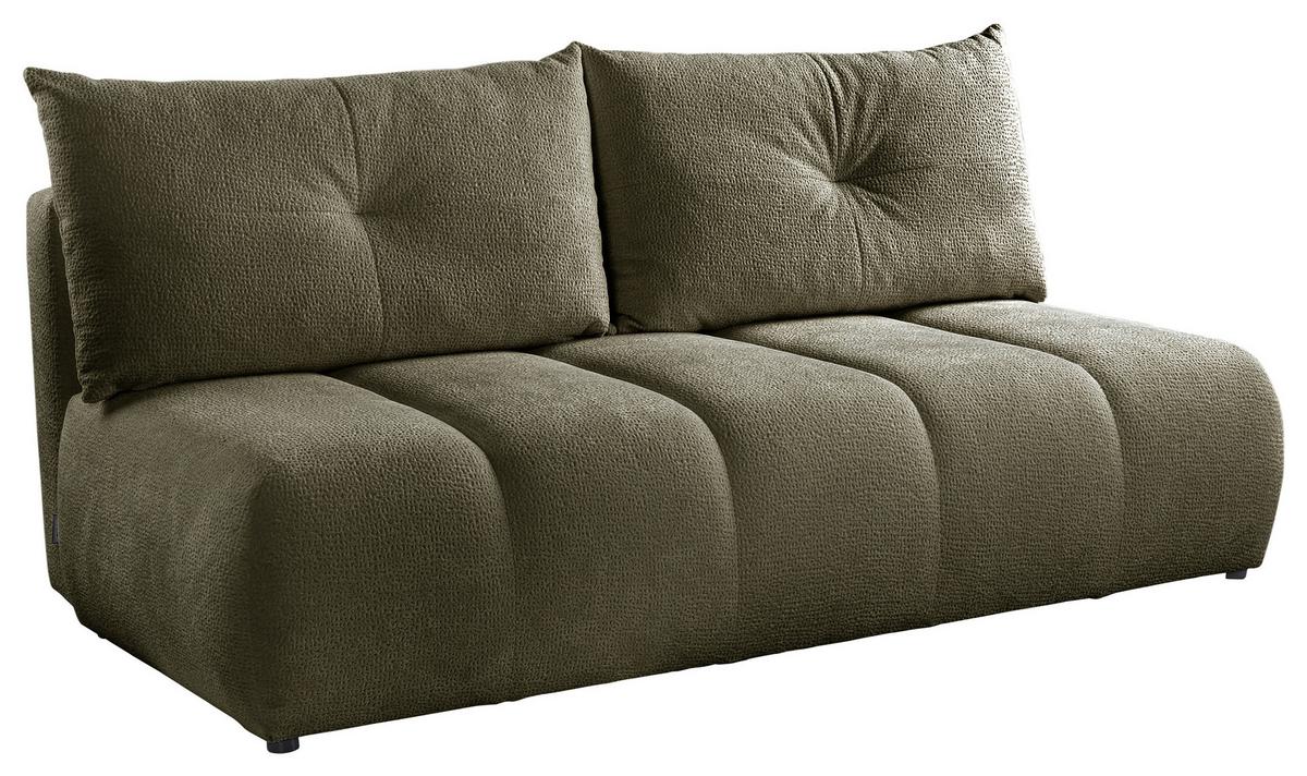 Schlafsofa Milo, Olivgrün B: 209 Cm - Creme/Schwarz, Design, Holz/Holzwerkstoff (209/100/103cm) - MID.YOU