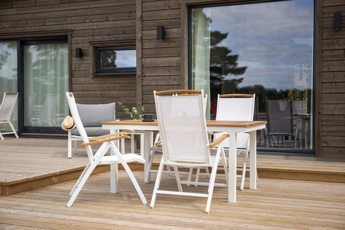 Gartensessel-Set 2-Tlg. Panama Metall/Textil - Naturfarben/Weiß, KONVENTIONELL, Textil/Metall (60/110/75cm) - Gardenson