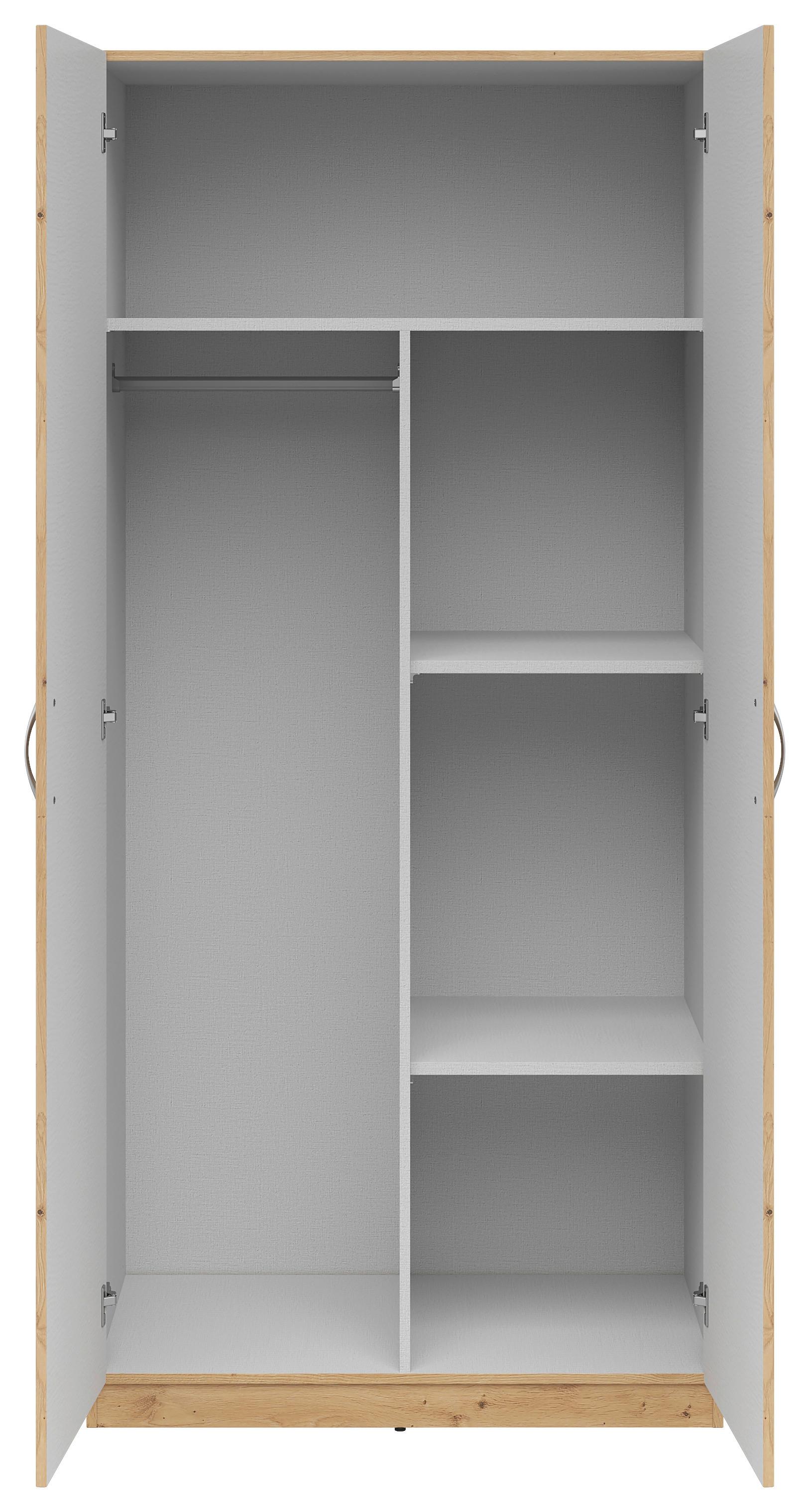 Kleiderschrank mit Kleiderstange und 3 Einlegeböden