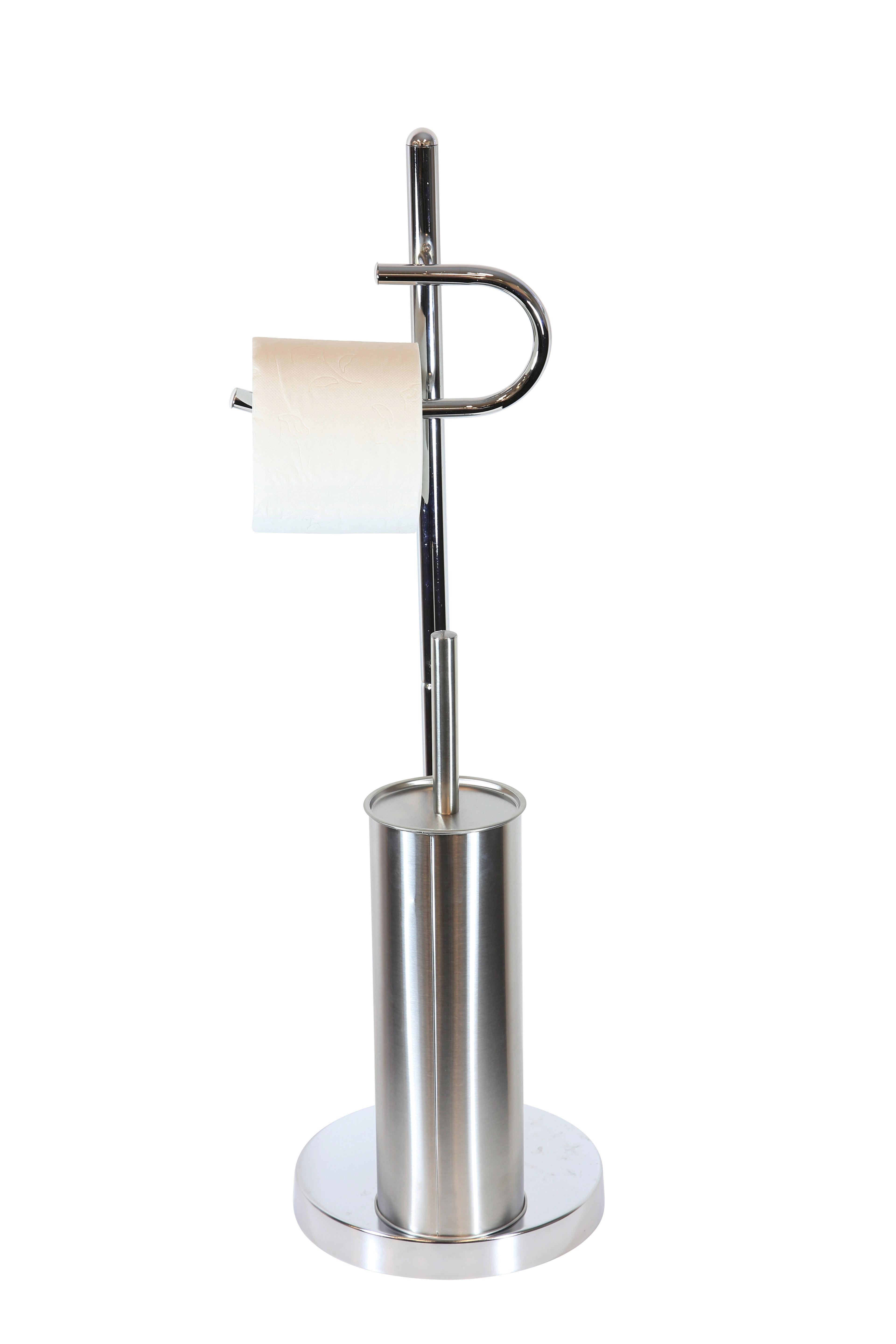 WC-Bürstengarnitur Florenz 2 - Silbereichenfarben, KONVENTIONELL, Metall (19/67cm) - James Wood