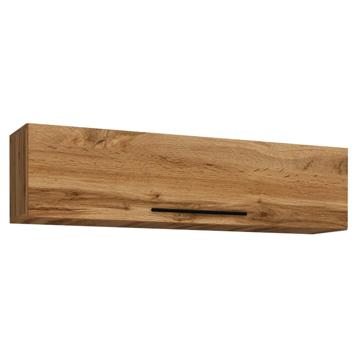 Nástěnný regál Arila š: 115 cm, dub medový - černá/medový dub, Moderní, kov/kompozitní dřevo (115/30/30cm) - MID.YOU