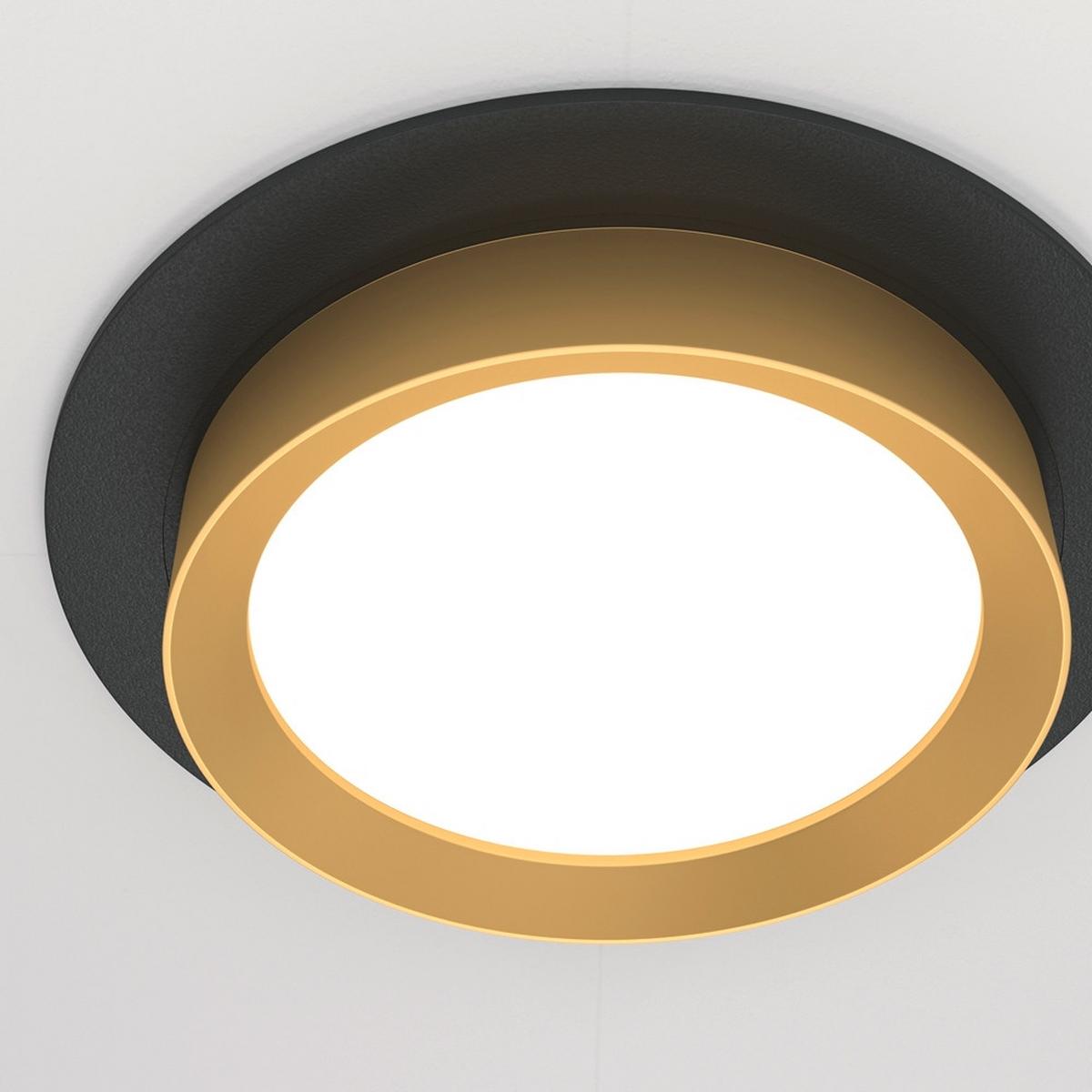 Deckenleuchte Hoop - Goldfarben/Schwarz, MODERN, Kunststoff/Metall (11/5,3cm) - MAYTONI