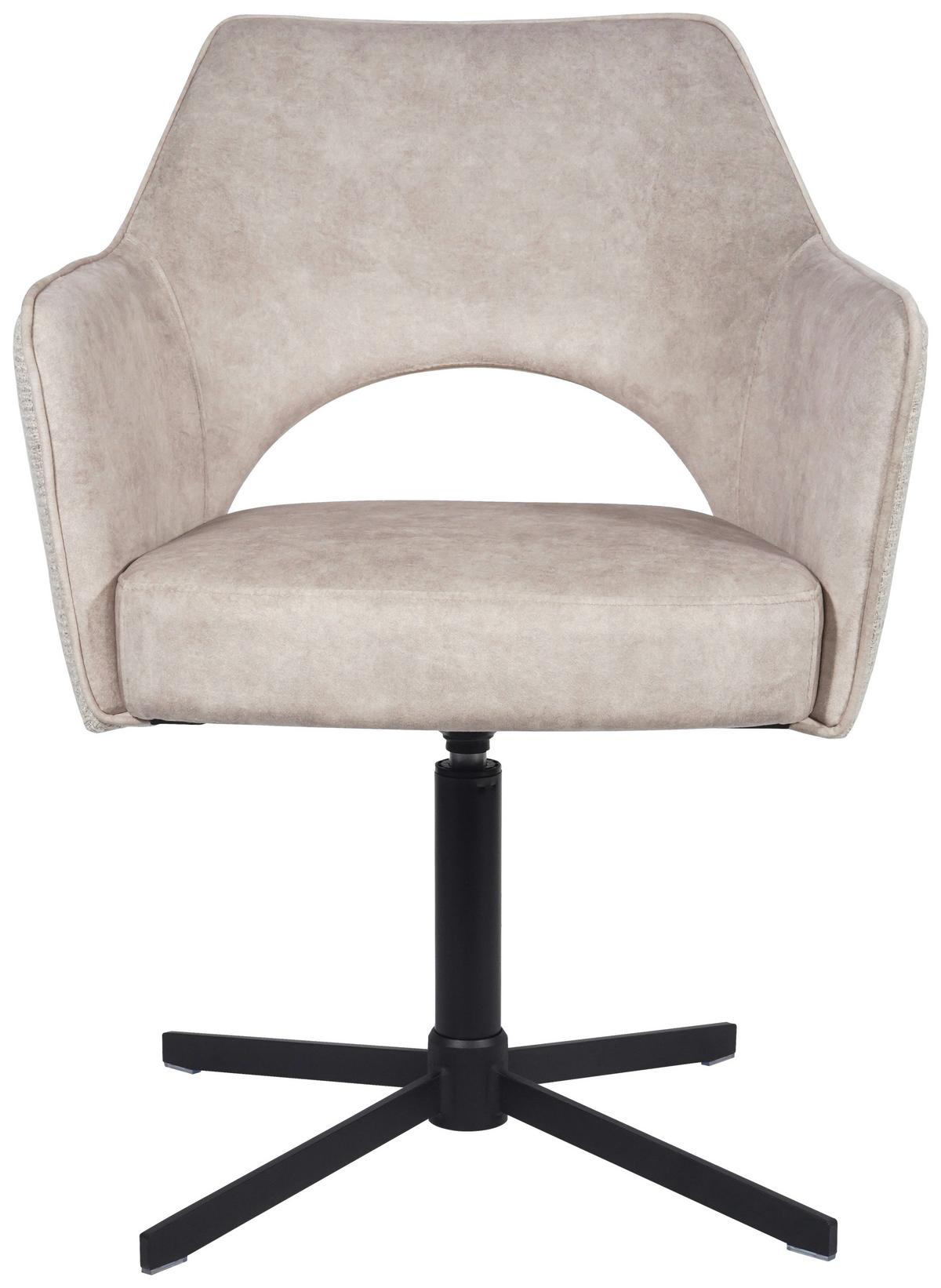 STOLIČKA S PODRÚČKAMI VALLETTA - čierna/krémová, Konventionell, kov/textil (64/85/61cm) - Best Price