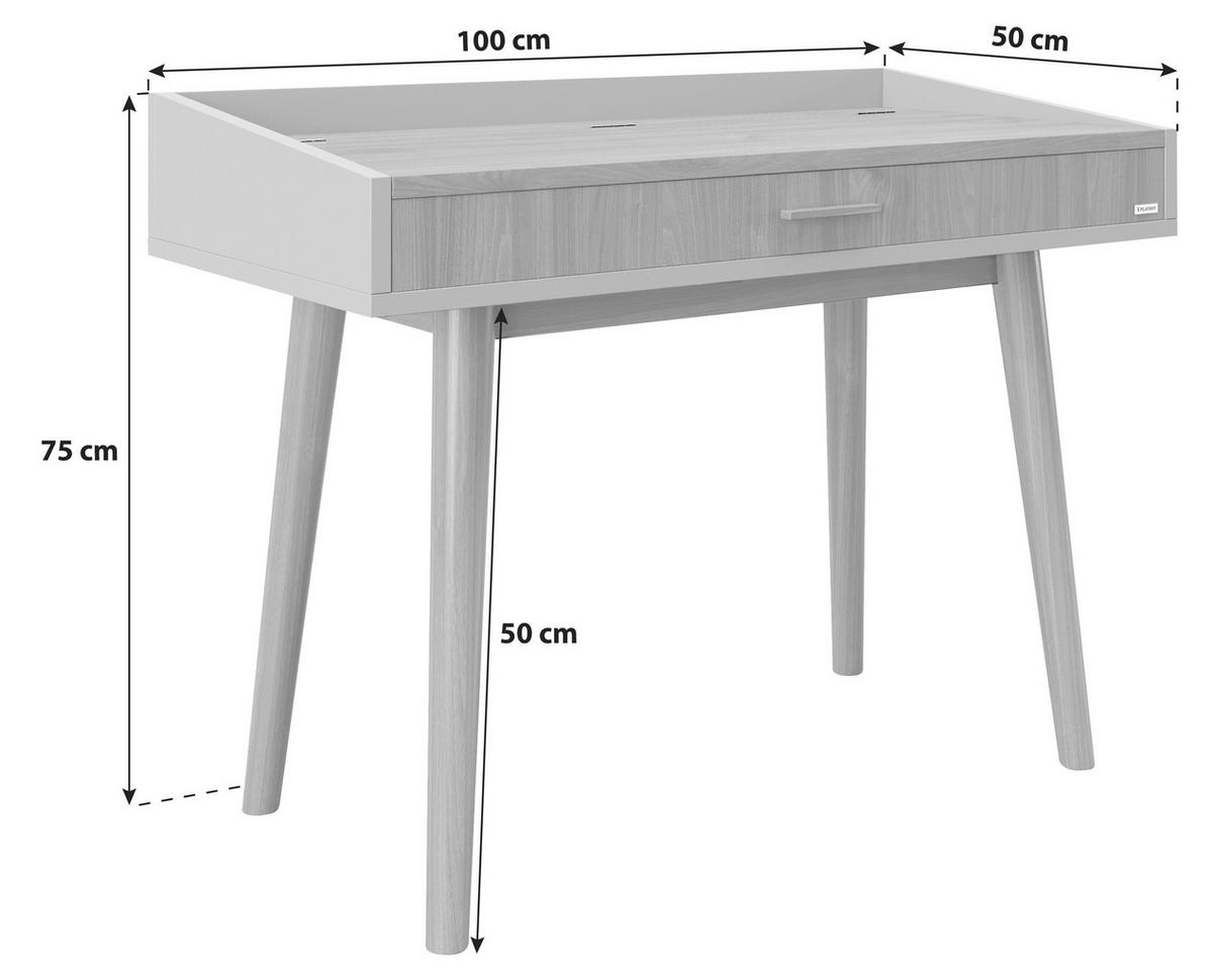 Schminktisch Henriette Nussbaumfarben B: 100 cm - Nussbaumfarben, KONVENTIONELL, Holzwerkstoff (100/75/50cm) - Playboy