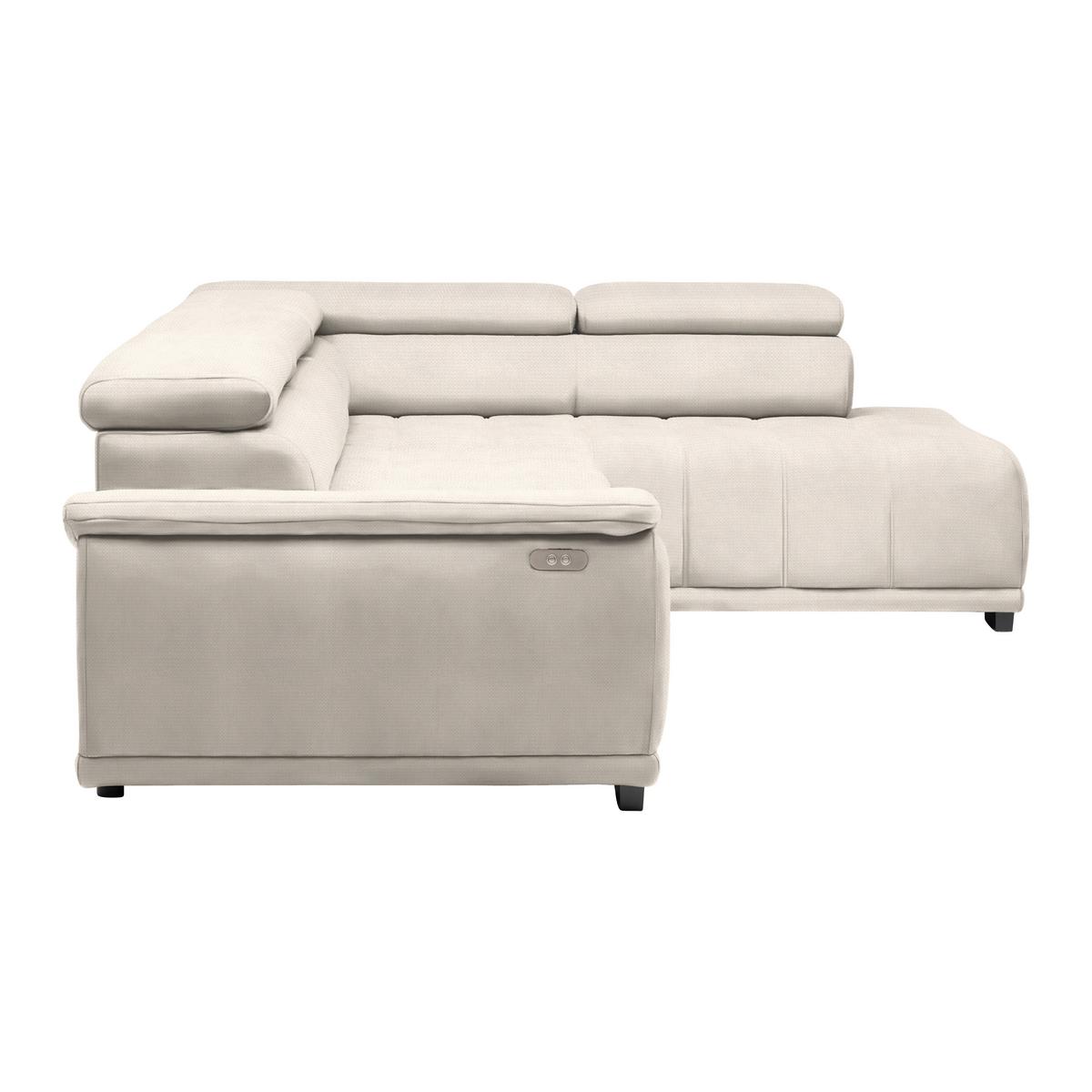 Rohová sedačka GRINALDI, pravá, perleťová - černá/perleť, Moderní, textil/plast (283/206cm) - Premium Living