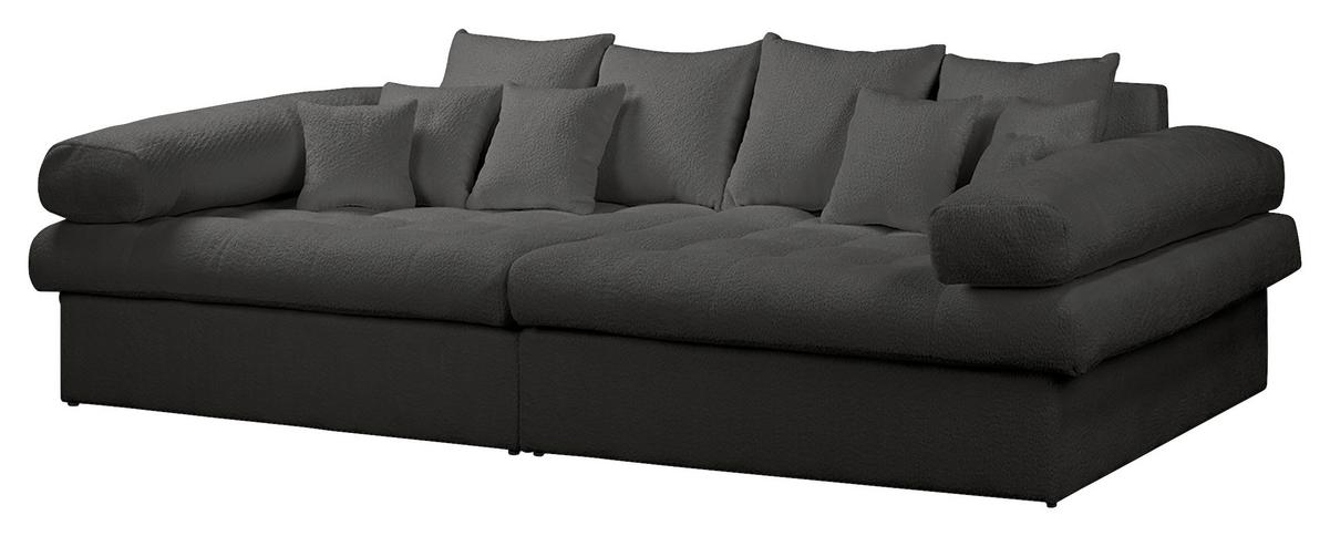 Bigsofa Naomi Dunkelgrau B: 284 cm - Dunkelgrau/Schwarz, Design, Textil (284/94/148cm) - Livetastic