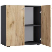 Regal Lona Anthrazit/eiche Dekor B: 70cm - Honigeiche/Anthrazit, Design, Holzwerkstoff (70/74/37cm) - MID.YOU