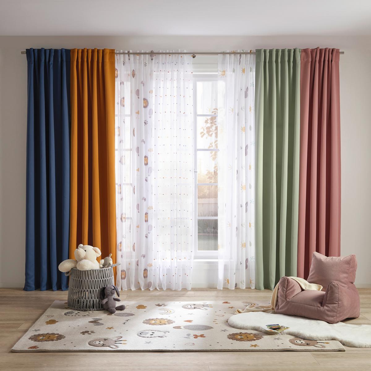 HOTOVÝ ZÁVES PICCO -EXT- - viacfarebná/biela, textil (140/245cm) - Zandiara