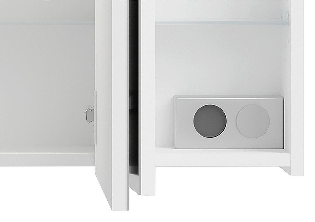 Spiegelschrank Spree Weiß B: 90 cm - Weiß, MODERN, Glas/Holzwerkstoff (90/60/20cm) - MID.YOU